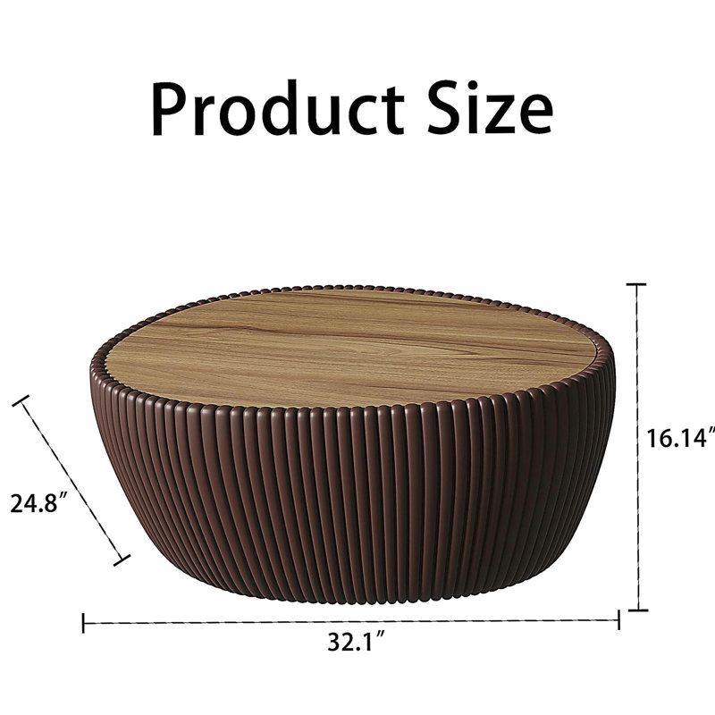 Table basse en cuir fritté de couleur café avec œufs d'oie en forme de café moderne pour meubles de salon (chaque plateau de table possède un motif unique)