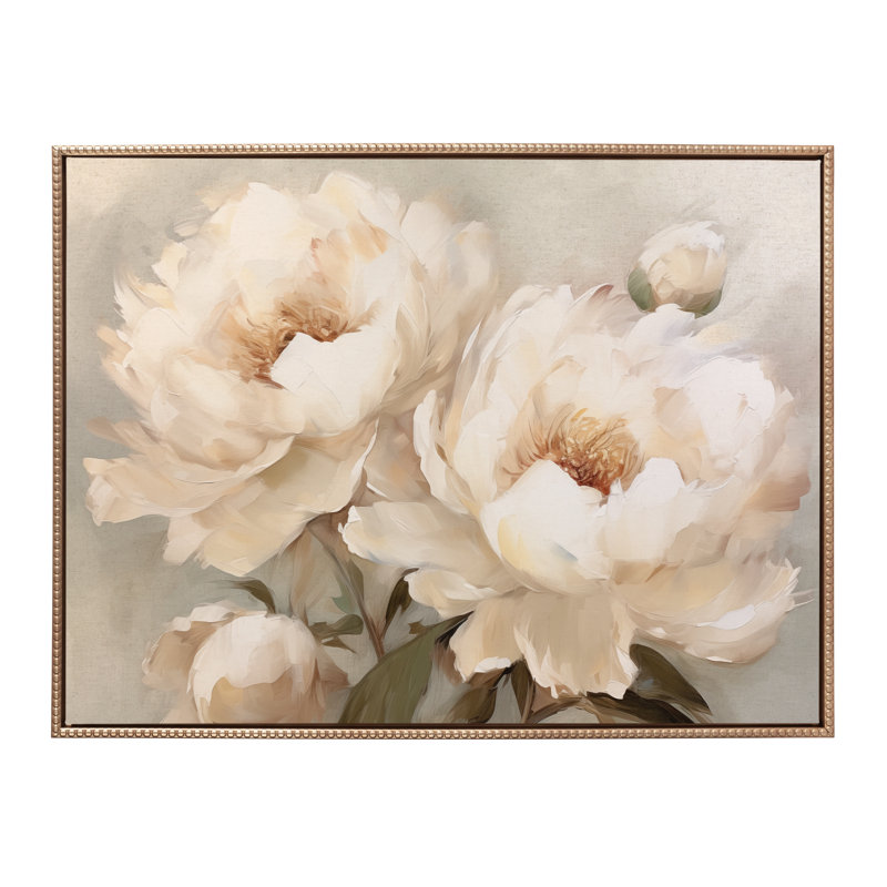 Painterly Peonies by The Creative Bunch Studio Framed Canvas Wall Art Print