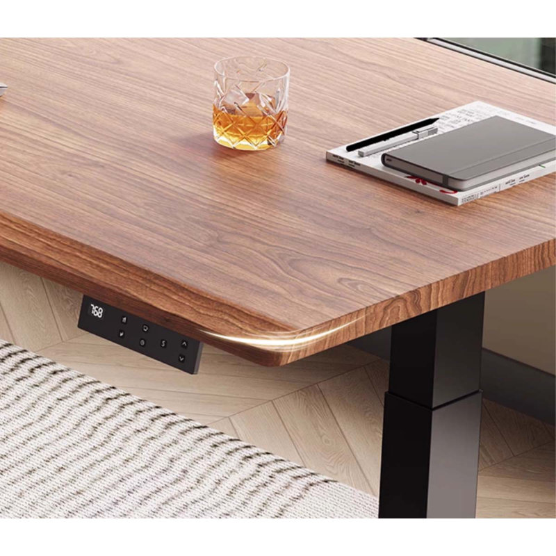 Bureau en L en bois massif ajustable en L, H 28,35 po x l 62,99 po x P 43,31 po