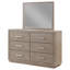 Commode 6 tiroirs et miroir orge brun Gursevak