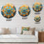 Divine Mandala In Vintage Gold And Turquoise - Boho Mandala Wall Clock-93383479