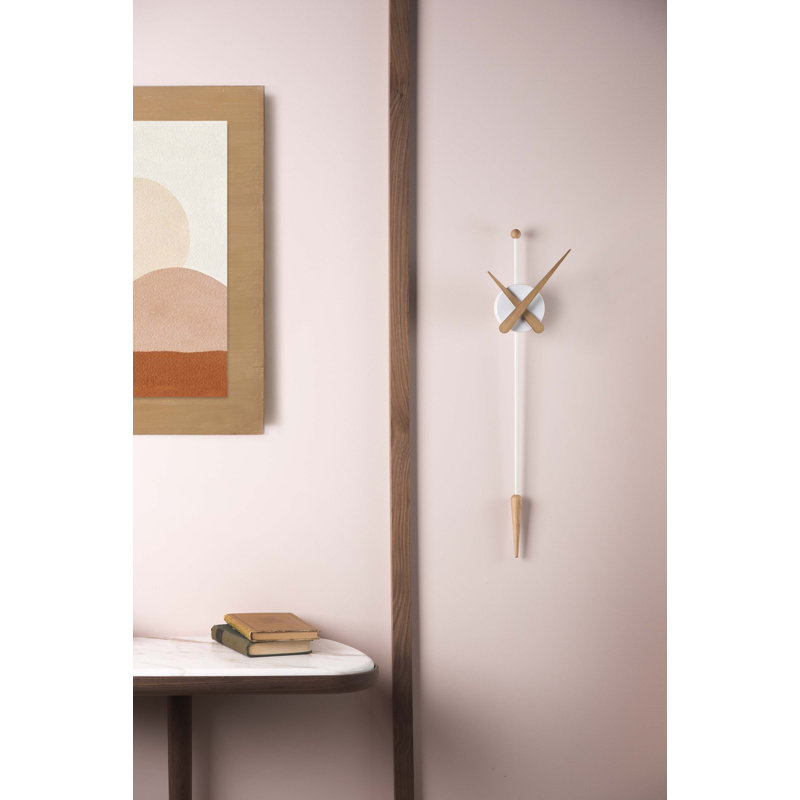 Analog Wall Clock, White Oak