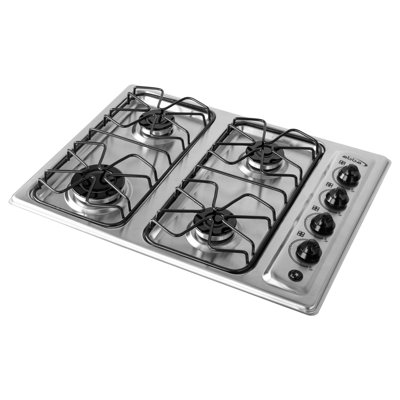 Plaque de cuisson au gaz en acier inoxydable 24 po