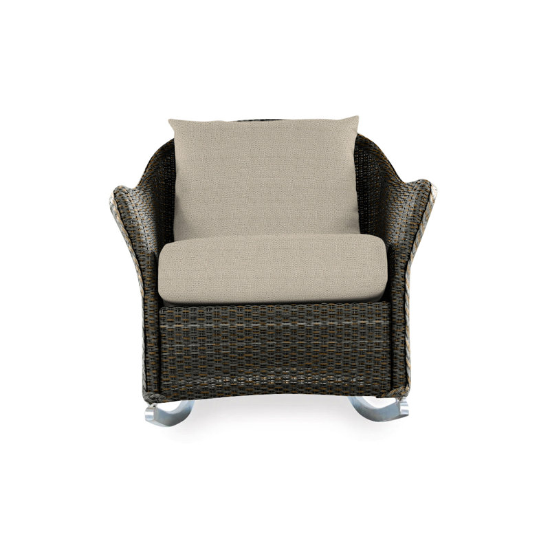 Weekend Retreat Outdoor Rocker Chair, Decorline Natural, Matte White