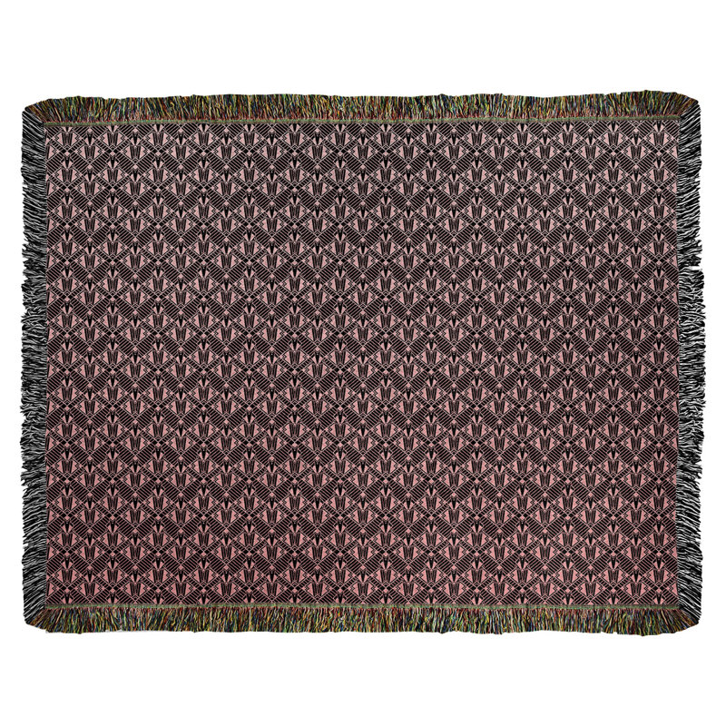 Couverture en coton tissé Katelyn Elizabeth, l 50 po x L 60 po, Brun