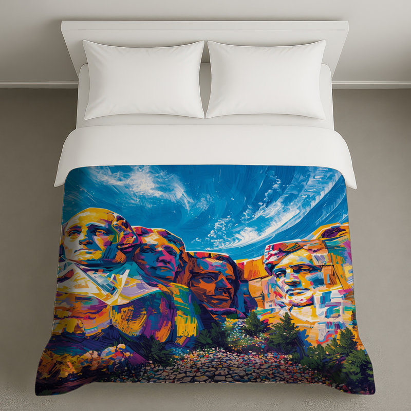 Mount Rushmore, peinture, housses de couette, Twin