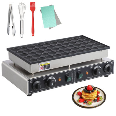 Pancake Waffle Maker, 850W Commercial Nonstick Muffin & Poffertjes Grill
