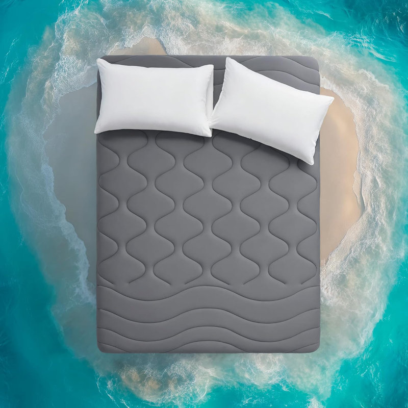  Surmatelas rafraîchissant très grand, surmatelas de soutien, housse de protection respirante et douce, housse de lit à poches profondes, lavable à la machine (gris foncé, très grand)