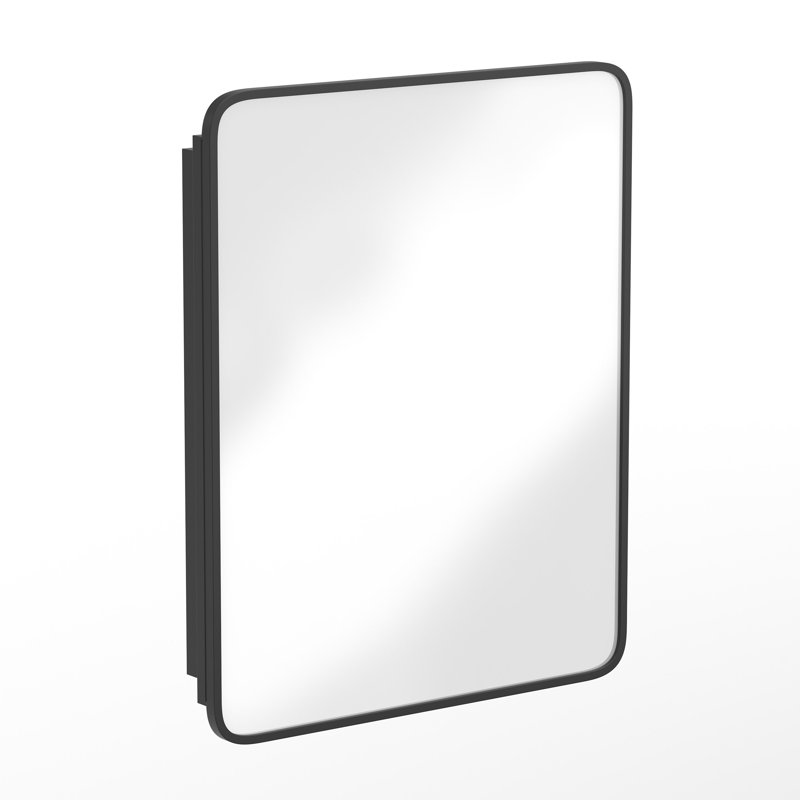 Armoire à pharmacie encastrée avec miroir biseauté, Noir satiné, H 29,75 po x l 24 po x P 4 po