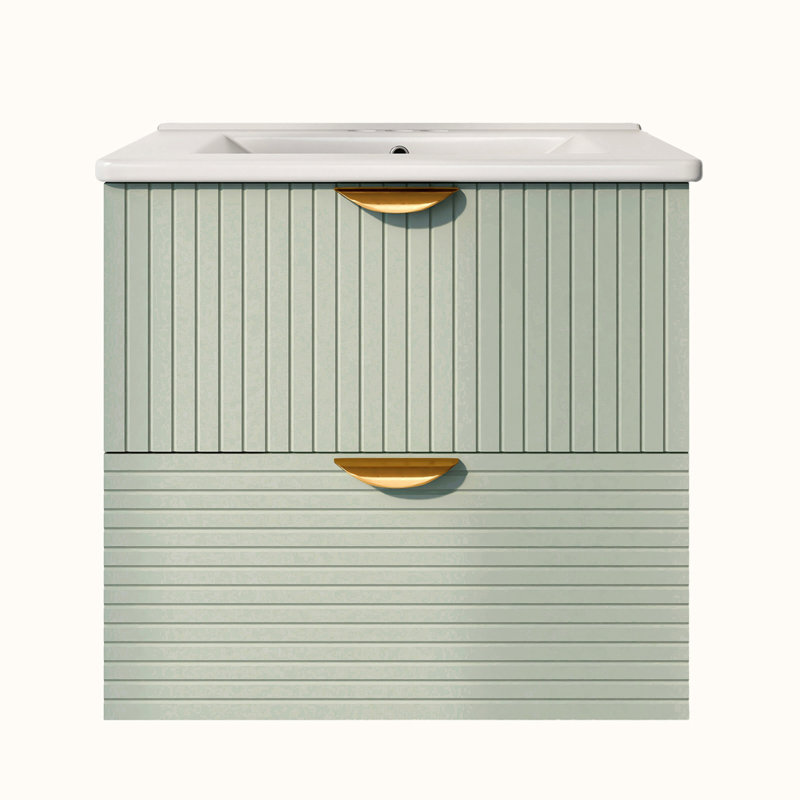 Meuble-lavabo mural moderne à 2 tiroirs