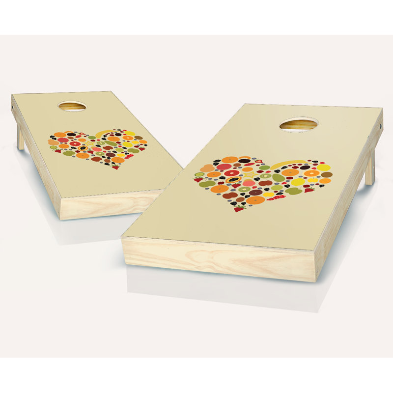 Ensemble de cornhole en bois massif avec écrous 2 'x 4', Rouge / Bleu marine