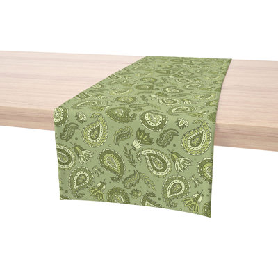 Rectangular Paisley Cotton Twill Table Runner