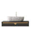 Lavabo de salle de bain 19 po en céramique avec motif en marbre blanc, sans armoire, gris pierre, fabrication, teinture - propriété, simple à gérer, profondeur 19,22 po, largeur 15,45 po, hauteur 5,37 po, grande durabilité,