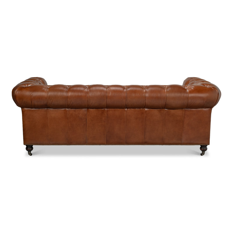 Castered Leather Sofa