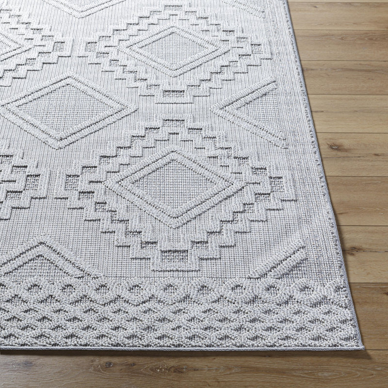 Kirsteni Modern Machine Woven Indoor/Outdoor Area Rug, Rectangle 2' x 2'11"