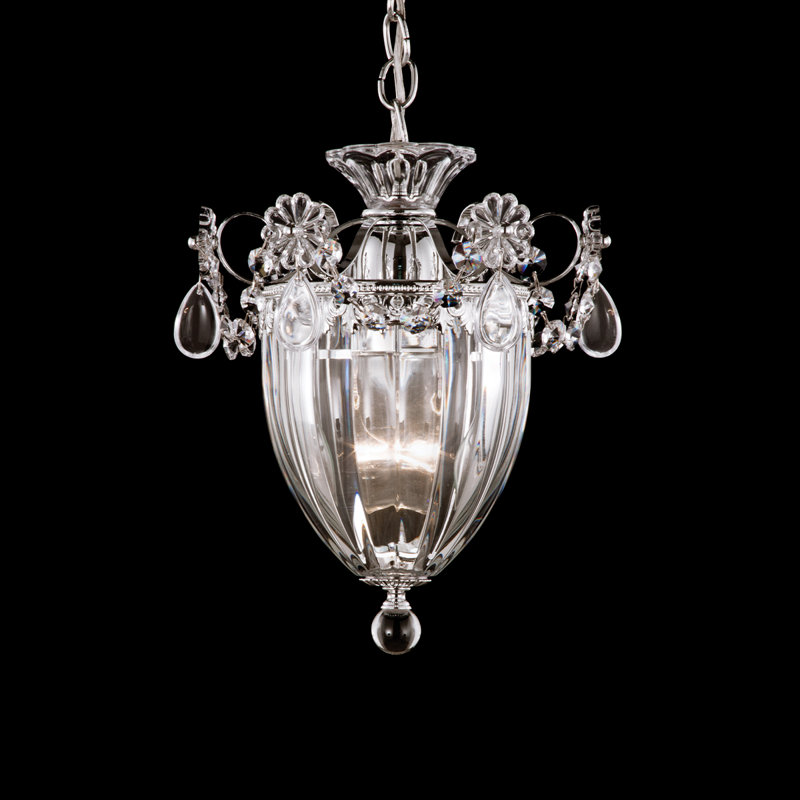 Bagatelle Pendant, 9.5" H x 8" W x 8" D, Etruscan Gold, Heritage Handcut Crystal Clear