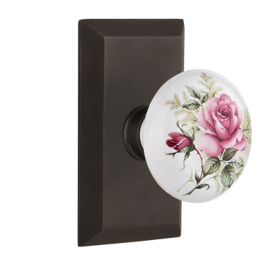 Plaque de studio avec poignée de porte en porcelaine blanche