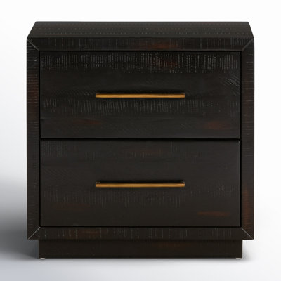 Nigel 2 - Drawer Solid Wood 22" Nightstand in Burnished Black