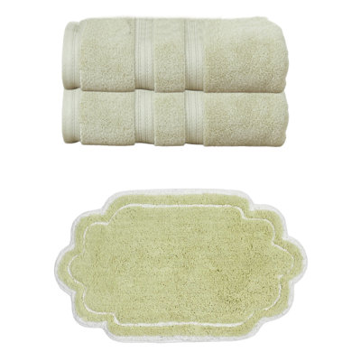 Ensemble de serviettes 100% coton et tapis de bain 21 x 34 po Talbert Collection
