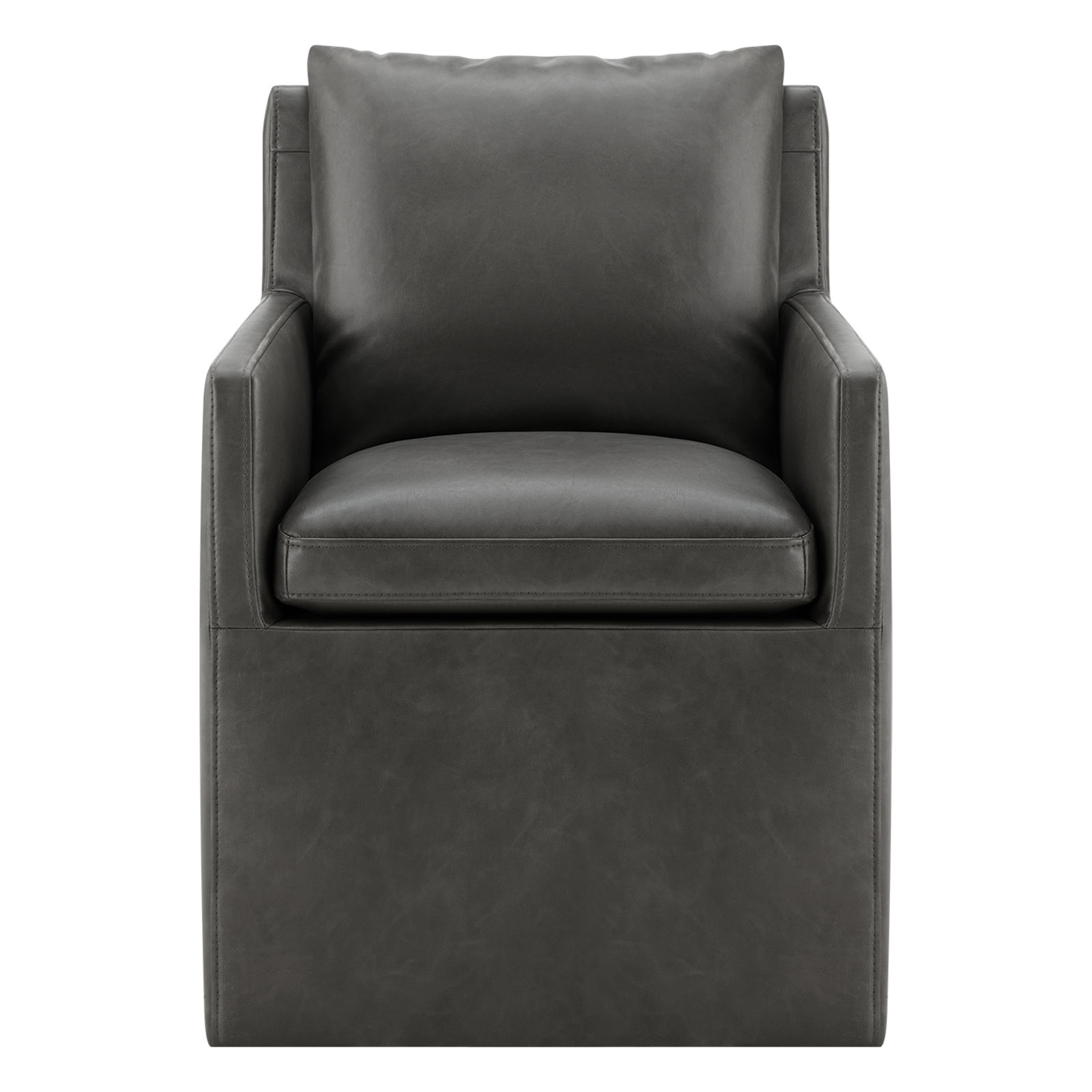 Alayaa Linen Armchair, Grey Faux Leather