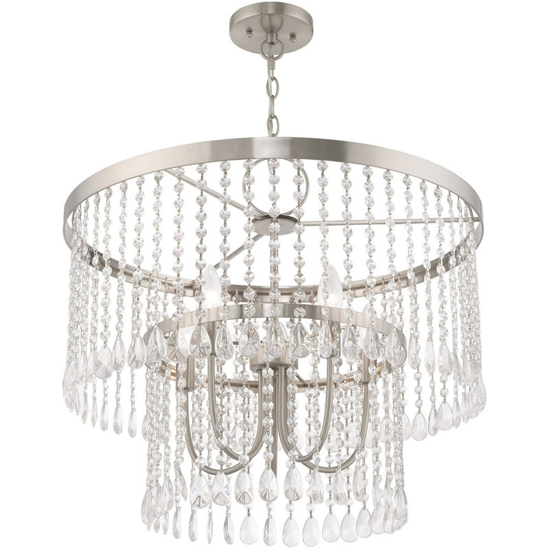Kingsville 5 - Light Dimmable Tiered Chandelier, Brushed Nickel