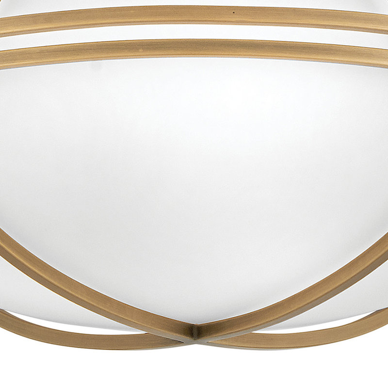 Saddler 15.25" Three-Light Flush Mount Teardrop Ceiling Light, Heritage Brass
