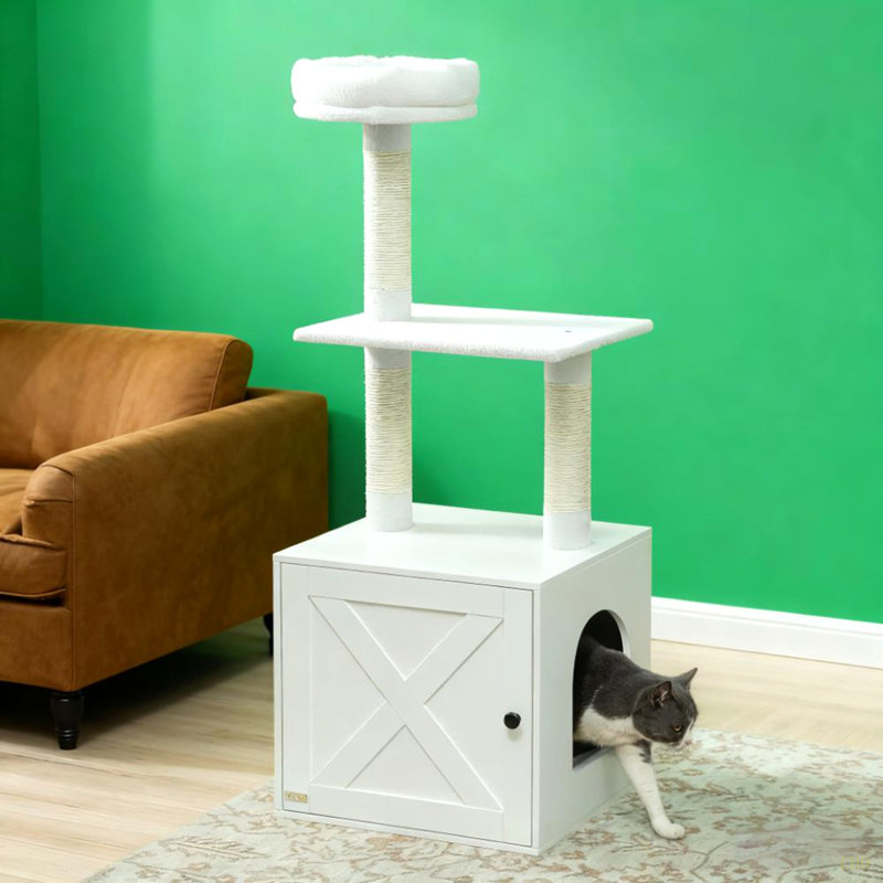 Cat Tree With Litter Box Enclosure