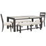 Table de salle à manger rectangulaire avec 2 bancs et 2 chaises d'appoint