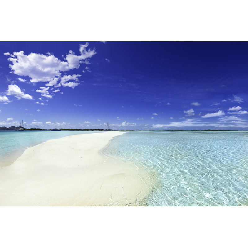 Tropical White Sand Cay Beach by Apomares - Wrapped Canvas Print, 61cm H x 91cm W
