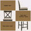 Chaise à hauteur de comptoir en lin brun clair et gris vieilli (ensemble de 2)