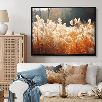 Minimalisme, couronne de champ encadrée sur toile