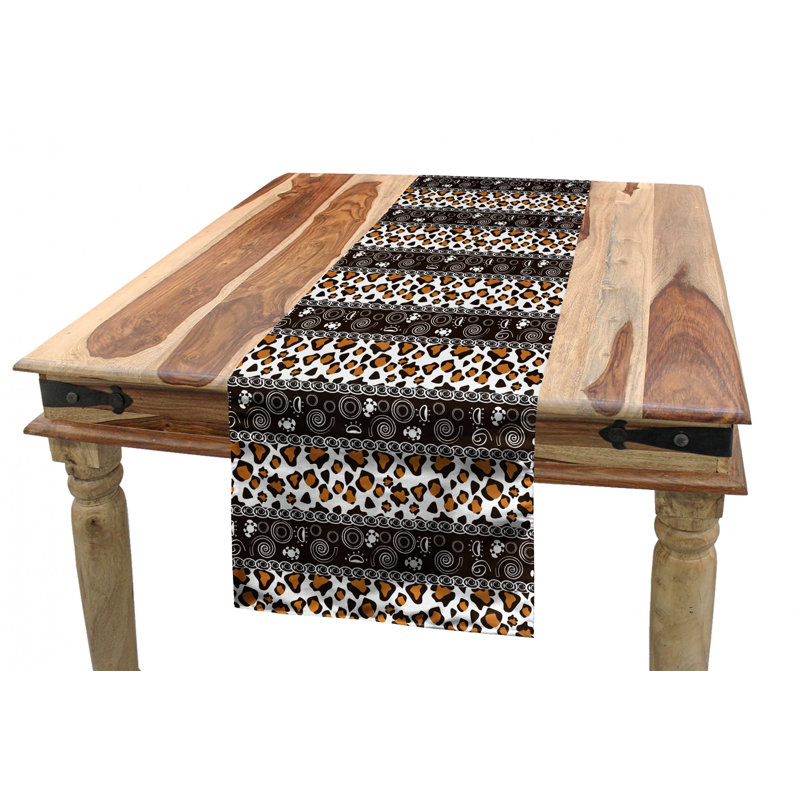 Geometric Christmas Table Runner, 16'' D x 90'' L, Orange Geometric