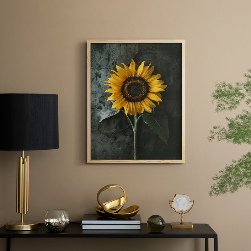 Impression encadrée FLORAL Series D III - bois massif, H 30 po x l 24 po