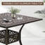 Table de salle à manger de patio, table de patio en aluminium coulé avec trou pour parasol, table bistro d'extérieur pour la cour, le jardin, le patio (table de salle à manger rectangulaire de 35 po)