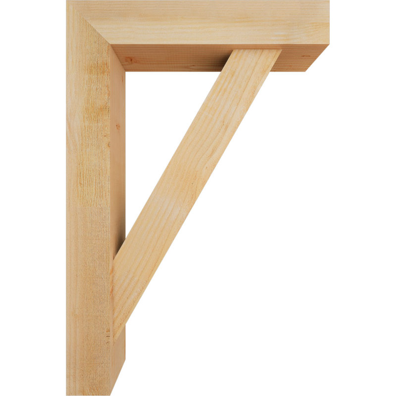 Traditional Block Bracket w/ Offset Brace, 36 x 24, 6"W Douglas Fir (Rough Sawn)