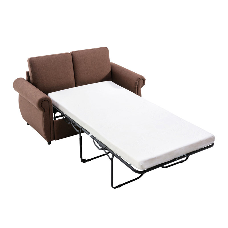 Causeuse-lit escamotable de 57,9 po avec matelas à mémoire de forme simple avec deux ports USB pour les espaces de salon