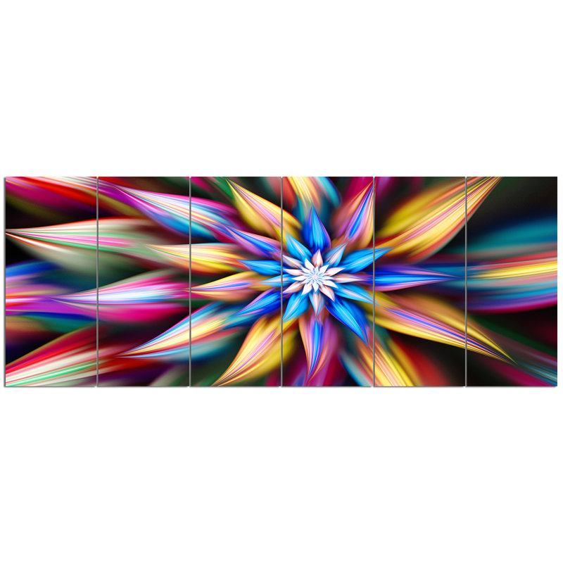 « exotiques multicolore floral pétales », ensemble de 6 reproductions d’art sur toile