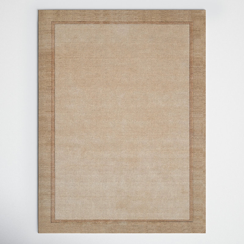 Zaley Handmade Tufted Wool Gray/Taupe Area Rug, Rectangle 9' x 12'