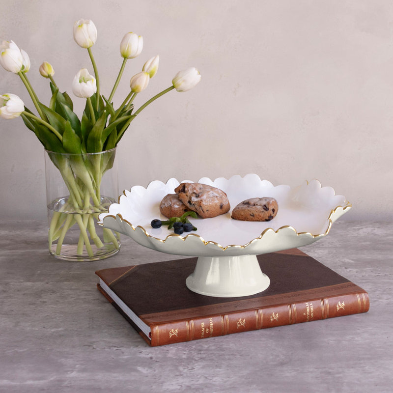 Encanto Aluminum Alloy Cake Stand, Turquoise;White