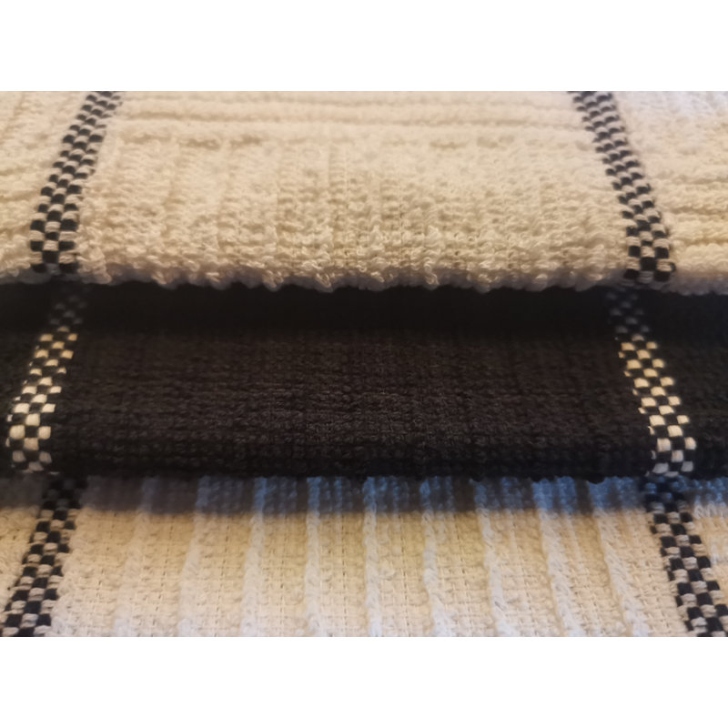 Cotton Jacquard Tea Towel Kitchen Towel, Black