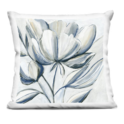 Contrasting Abstract Tulip Bulb Decorative Printed Throw Pillow, design by Hannah Dawson