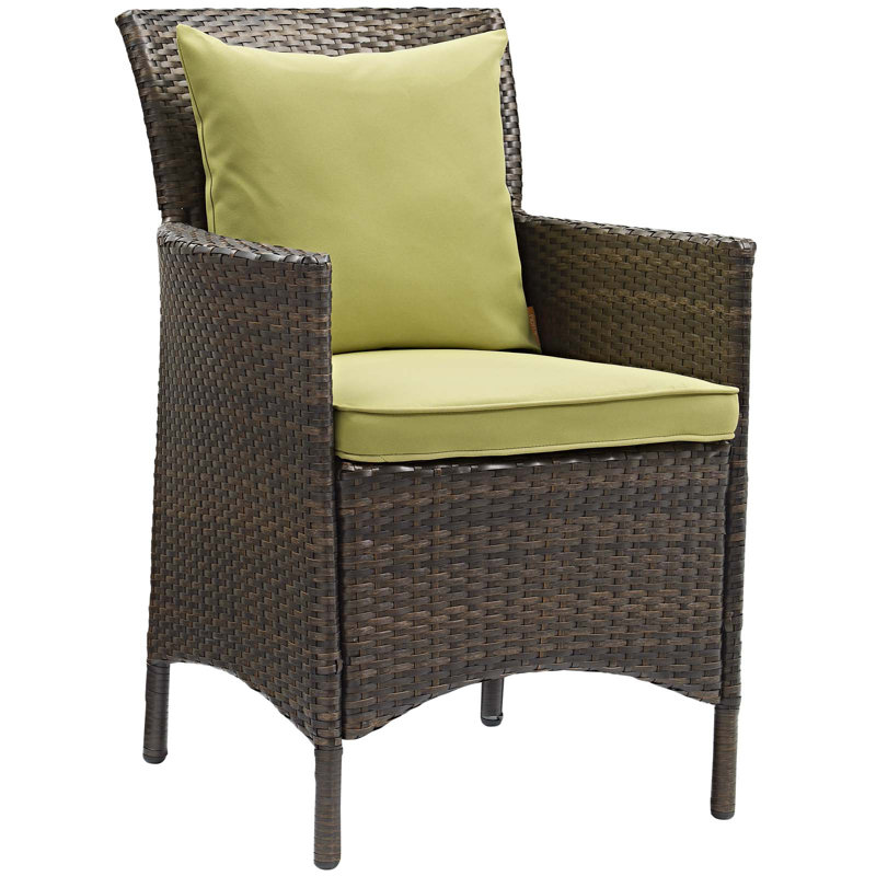 Chaise de salle à manger en rotin et osier Bocabec par Havenside Home, Péridot, Brun