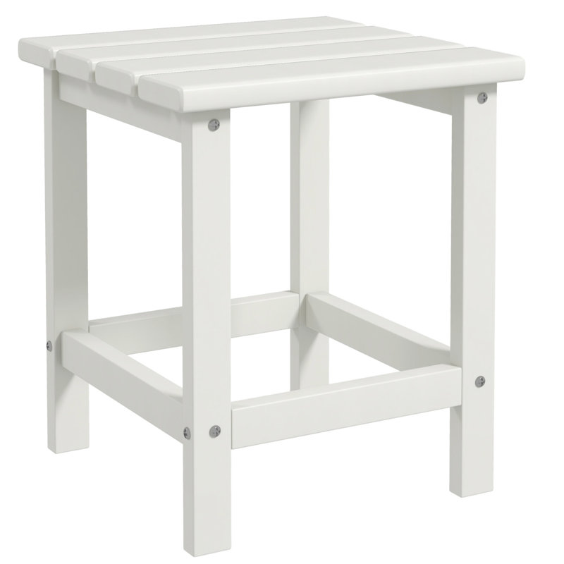Table d'appoint de patio extérieure 15 po pour balcon, porche, table de bout de billard, piscine blanche, porche