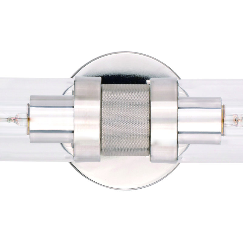 Barre d'éclairage de salle de bain 2 lumières Atley, Nickel poli
