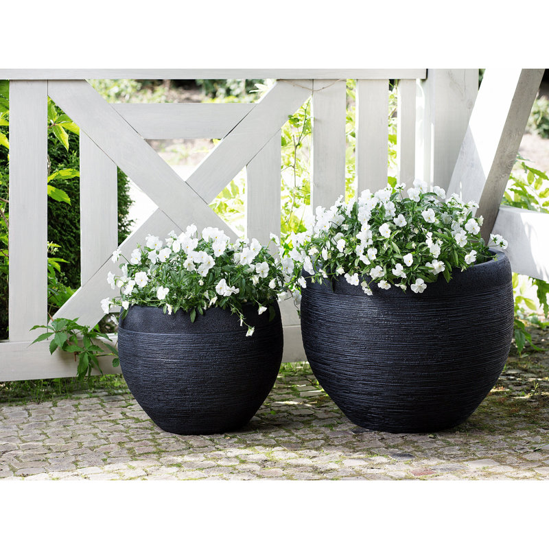 Atziry Pot Planter, Black , 39cm H x 50cm W x 50cm D