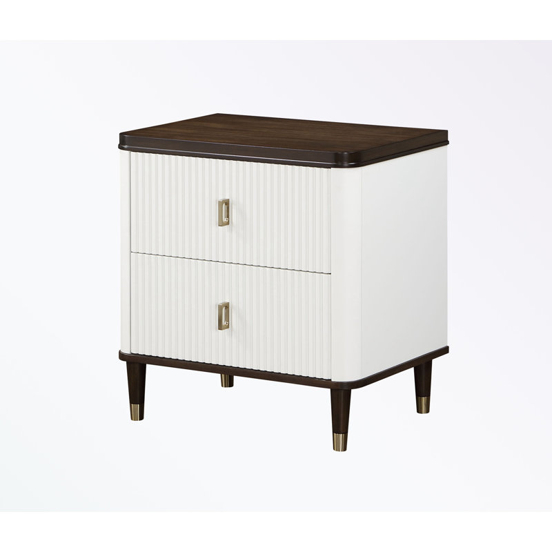 Table de chevet avec deux tiroirs et port USB