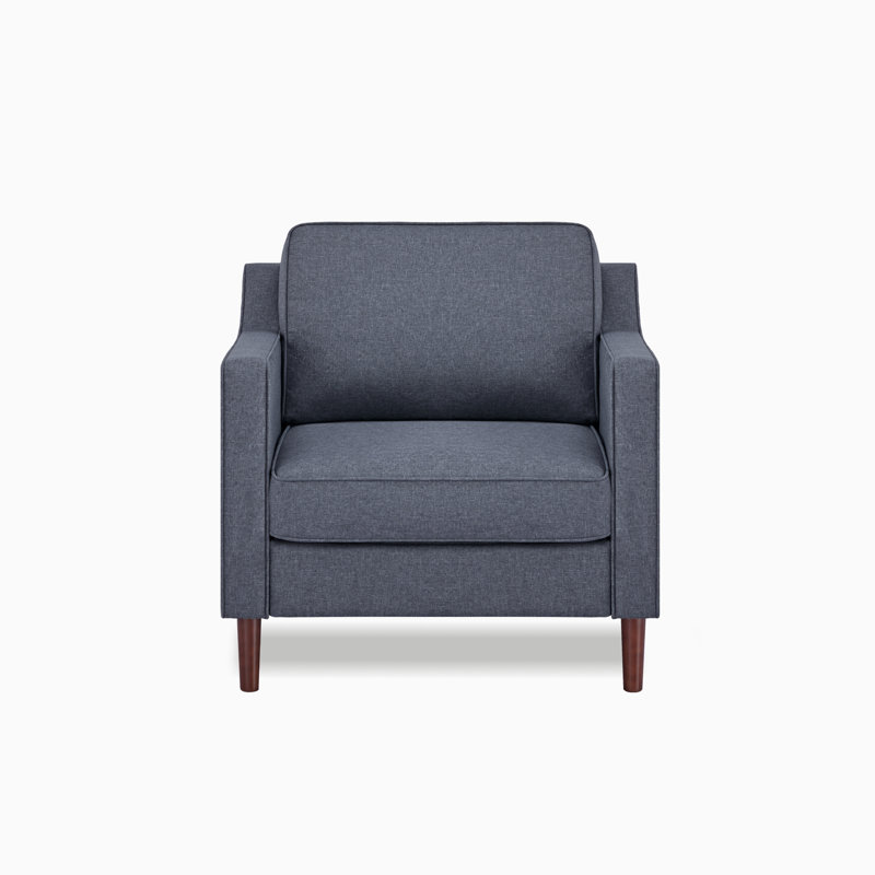 Keven Upholstered Armchair, Gray Polyester