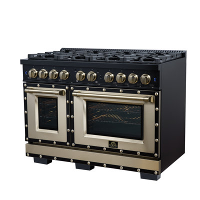 Cuisinière à carburant double 48 po noir Ambader