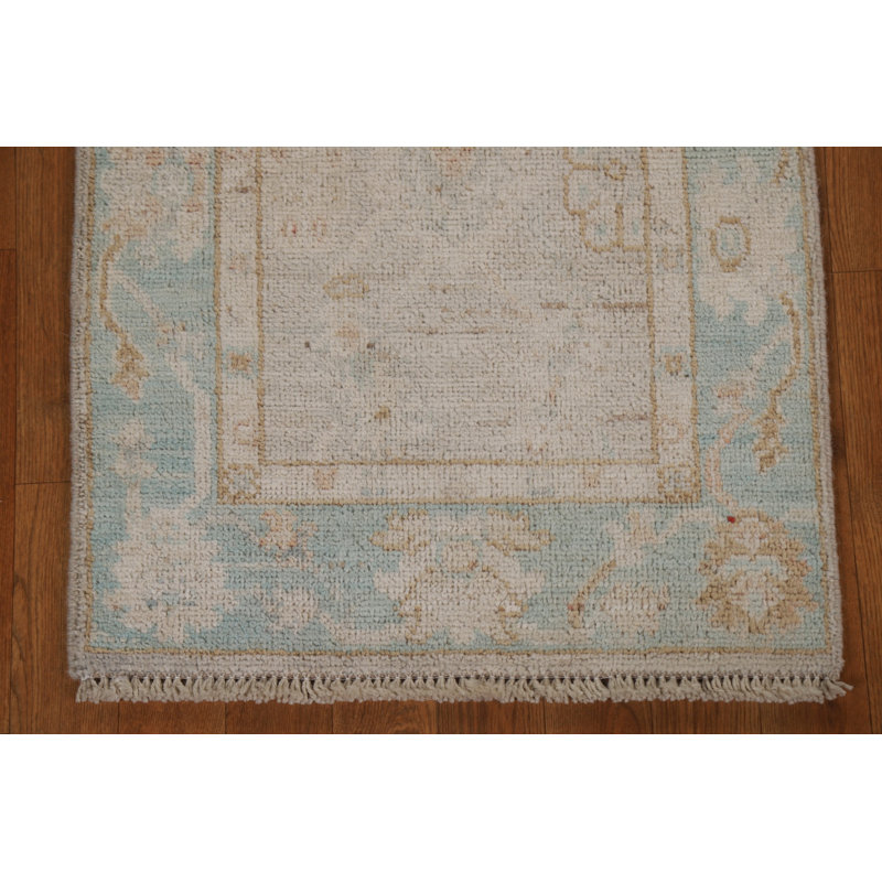 One-of-a-Kind 2'0" X 4'1" New Age Wool Area Rug in Beige