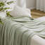 Couverture vert sauge de qualité supérieure, mélange de coton et de bambou, décoration intérieure confortable